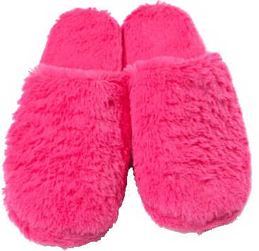 pink fluffy slippers